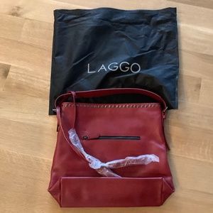 Laggo Leather Red Bag with Metal grommets